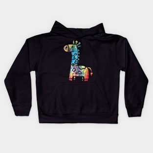 Funny giraffe colorful tshirt Kids Hoodie